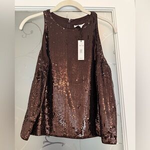 Banana Republic Brown Sequin Top